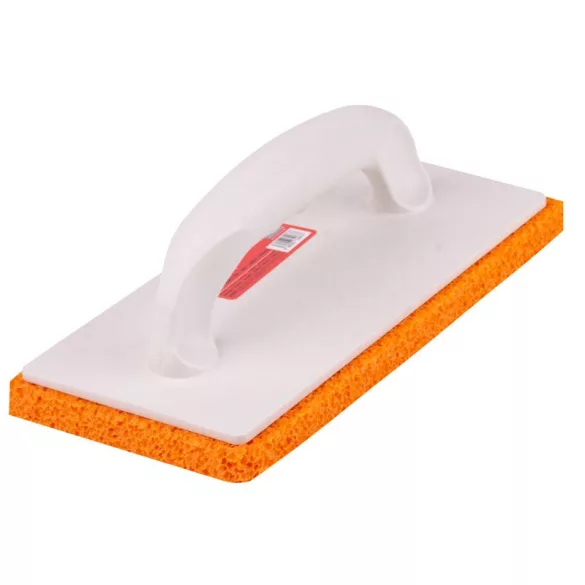 Szivacsos simító, Strend Pro Premium CO11 WhiteHand, fehér, 27 × 13 x 1,8 cm, narancssárga sűrű pórusú szivacs, műanyag, vakolat és fugázási munkákhoz