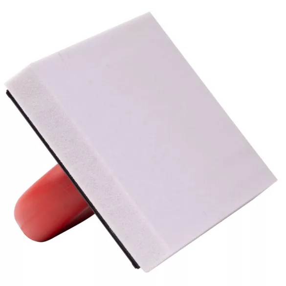Szivacsos simító, Strend Pro Premium REDhand, fekete/piros, 25 x 13 x 2,0 cm, fehér duren szivacs, ABS műanyag, finom vakolathoz és stukkóhoz