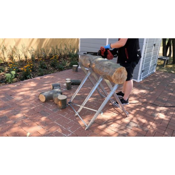 Fafűrészelő állvány, Strend Pro Garden TT5084, 5,57 kg, maximum 150 kg terhelhetőség, fafűrészeléshez