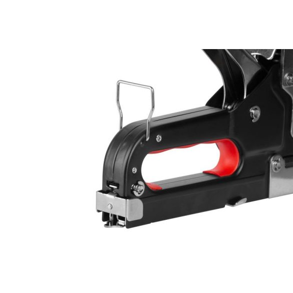 Kézi tűzőgép, szögbelövő, Strend Pro S221, ezüst/fekete, 4–14 mm / 10-12 mm kapocshossz, C / B kapcsokhoz, 10-14 mm szeghossz, 400 db kapoccsal, kárpitos