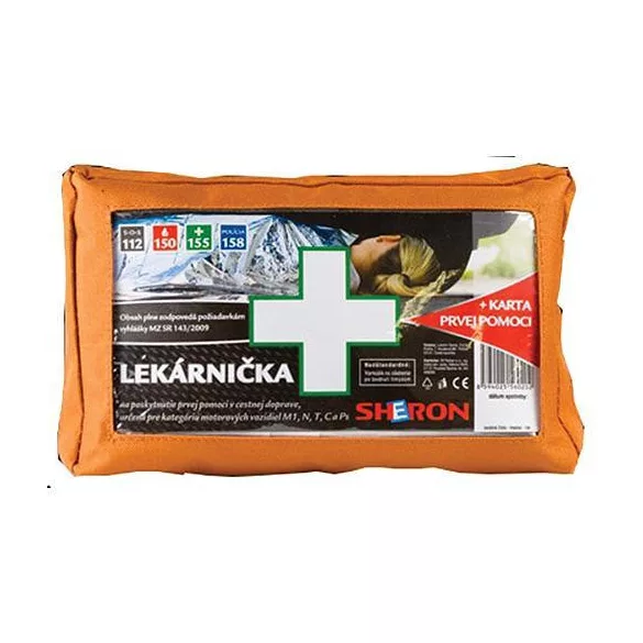 Autós elsősegély doboz, Sheron, műbőr doboz, szlovák előírás szerinti