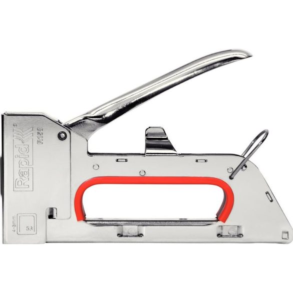 Kézi tűzőgép, Rapid R153, ezüst, 4-8 mm kapocshossz, 53-as kapcsokhoz, acél burkolat, acél mechanika, kárpitos