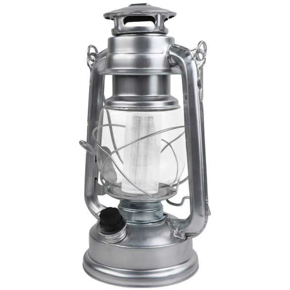 Lámpás, MagicHome LM3528, 15 x 11,5 x 23,5 cm, ezüst, fém, 16 LED, vízálló, fényerő-szabályzós, 15-60 lm, elemes