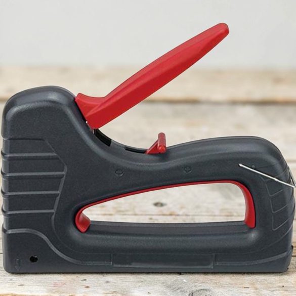 Kézi tűzőgép, Strend Pro Premium SG875, fekete, 6–16 mm kapocshossz, műanyag burkolat, kárpitos