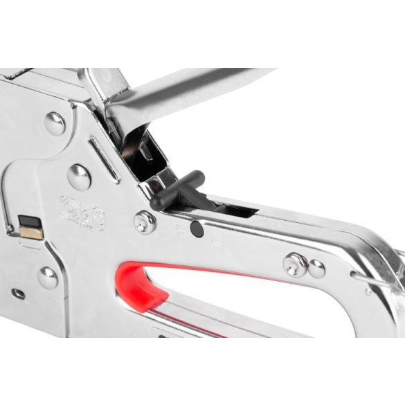 Kézi tűzőgép, szögbelövő, Strend Pro Premium SG821, ezüst, 6–14 mm, C kapcsokhoz, 15 mm szeghossz, acél burkolat, acél mechanika, kárpitos