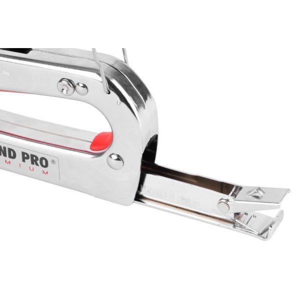 Kézi tűzőgép, szögbelövő, Strend Pro Premium SG821, ezüst, 6–14 mm, C kapcsokhoz, 15 mm szeghossz, acél burkolat, acél mechanika, kárpitos
