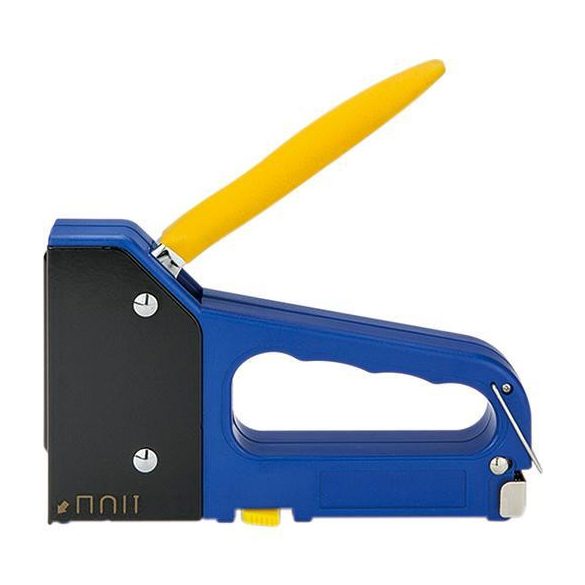 Kézi tűzőgép, szögbelövő, Strend Pro Premium SG630, sötétkék, 6–14 mm / 12 mm kapocshossz, C / B kapcsokhoz, 8-14 mm szeghossz, acél burkolat, acél mechanika, kárpitos