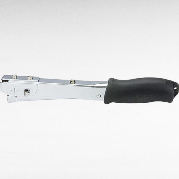 Kézi tűzőgép, Strend Pro Premium HT530, ezüst/fekete, 6–10 mm kapocshossz, C kapcsokhoz, acél mechanika, kalapácsos