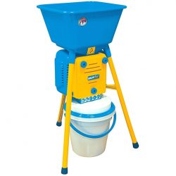   Gabonadaráló, Novital Golia 4V, kék, 750 W, granulátum-méret: 2,5–4–6–8 mm, tálca: 44 x 48 cm, konténer: 43 x 35 cm, méret: 98 x 67 cm