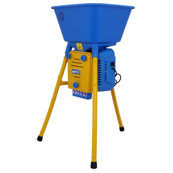 Gabonadaráló, Novital Golia 4V, kék, 750 W, granulátum-méret: 2,5–4–6–8 mm, tálca: 44 x 48 cm, konténer: 43 x 35 cm, méret: 98 x 67 cm