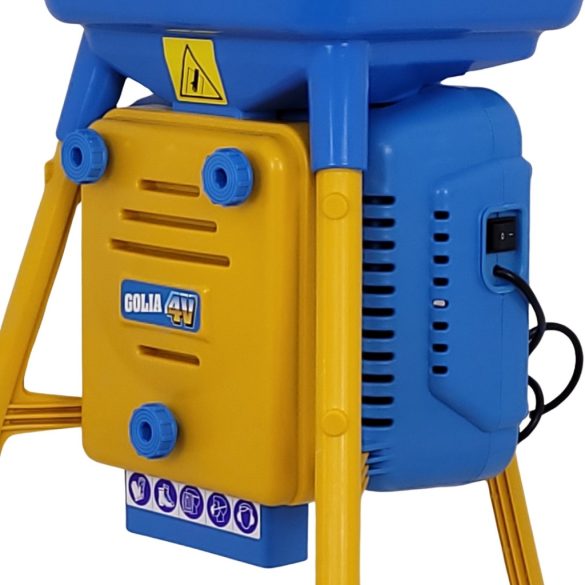 Gabonadaráló, Novital Golia 4V, kék, 750 W, granulátum-méret: 2,5–4–6–8 mm, tálca: 44 x 48 cm, konténer: 43 x 35 cm, méret: 98 x 67 cm