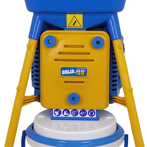 Gabonadaráló, Novital Golia 4V, kék, 750 W, granulátum-méret: 2,5–4–6–8 mm, tálca: 44 x 48 cm, konténer: 43 x 35 cm, méret: 98 x 67 cm