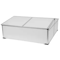   Melegágy, Strend Pro Garden Greenhouse HF0942-A, 100 x 100 x 40 cm, 4 mm polikarbonát, alumínium keret, UV-védelemmel, kétoldalról nyitható tető