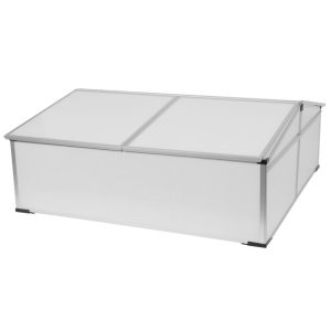 Melegágy, Strend Pro Garden Greenhouse HF0942-A, 100 x 100 x 40 cm, 4 mm polikarbonát, alumínium keret, UV-védelemmel, kétoldalról nyitható tető