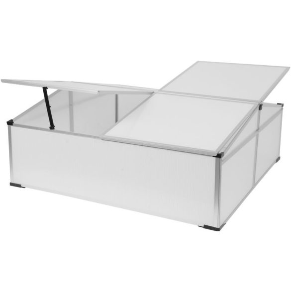 Melegágy, Strend Pro Garden Greenhouse HF0942-A, 100 x 100 x 40 cm, 4 mm polikarbonát, alumínium keret, UV-védelemmel, kétoldalról nyitható tető