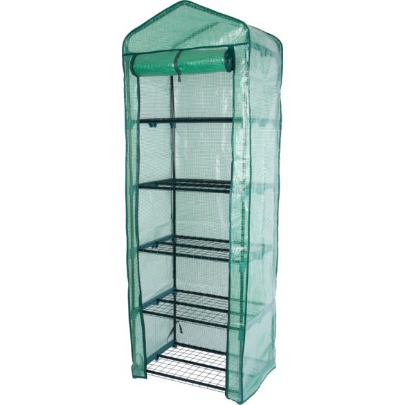 Melegágy, Strend Pro Garden Greenhouse X085, 69 x 49 x 200 cm, UV-álló PE fólia, porszórt fém váz, 5 polcos