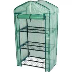  Melegágy, Strend Pro Garden X083, 69 x 49 x 128 cm, 3 polcos, UV-álló, megerősített PE fólia, 16 mm-es fémváz, kompakt, feltekerhető nyílással (TC2170850)