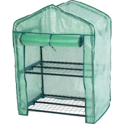   Melegágy, Strend Pro Garden Greenhouse X082, 69 x 49 x 94 cm, fémvázas, UV-álló PE fólia, 2 polcos, kompakt (TC2170851)