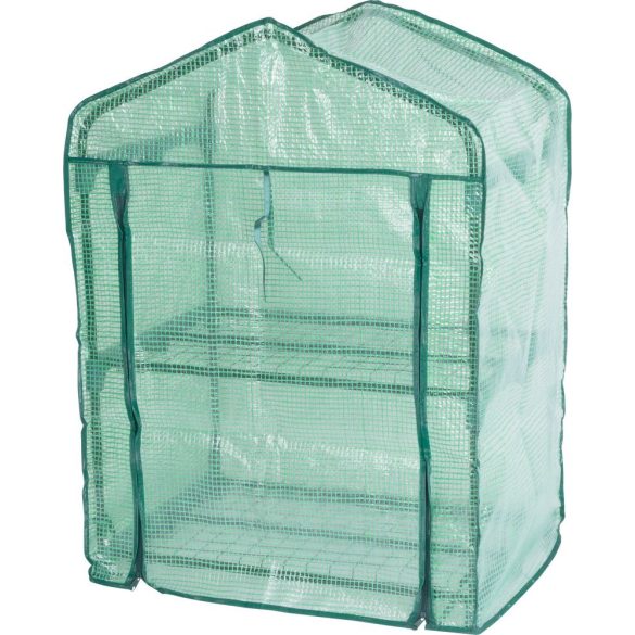 Melegágy, Strend Pro Garden Greenhouse X082, 69 x 49 x 94 cm, fémvázas, UV-álló PE fólia, 2 polcos, kompakt