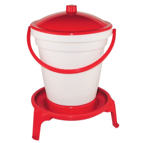 Baromfi itató, Novital, Rapid Clean, 18 l, piros/fehér, stabil lábakkal, műanyag, higiénikus kialakítás, könnyen tisztítható