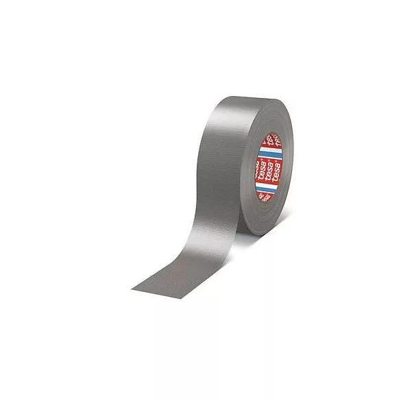 Ragasztószalag, Tesa Standard PE Coated, ezüst, 5 cm x 25 m, textil, extra erős, vízálló, polietilén réteggel