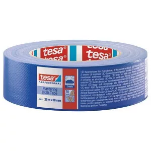 Maszkolószalag, Tesa Pro Plastering, kék, 3,8 cm x 25 m, homlokzati, vakolat-színelválasztó, UV-álló 2 hétig, érzékeny felületekhez