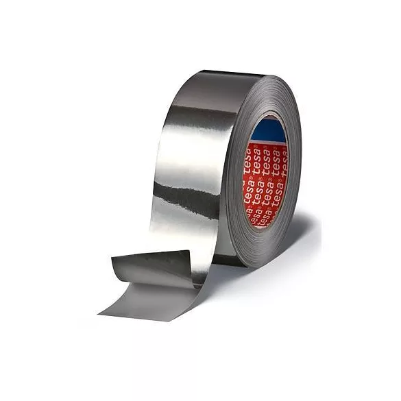 Ragasztószalag, Tesa, ezüst, 5 cm x 50 m, alumínium, öntapadó, vízvezeték szerelő, hőálló