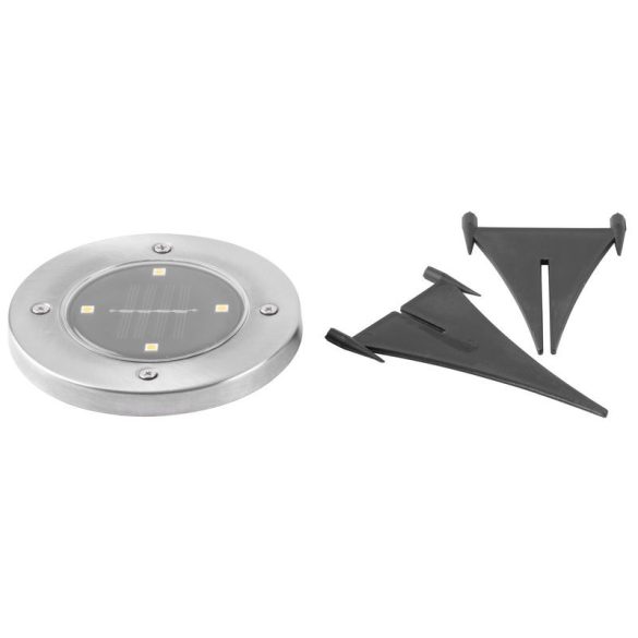 Napelemes kerti lámpa, Strend Pro Garden Gruid, szürke, 12 x 14 cm, 2 db, 4 LED, melegfehér fényű, akkumulátoros