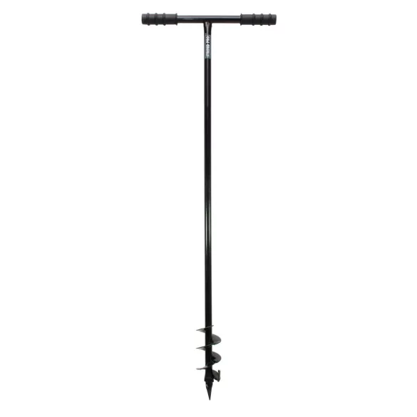 Kézi földfúró, Strend Pro Garden Edo 59, fekete, acél, 80 mm spirál, faültetéshez, kerítésépítéshez és építési munkákhoz