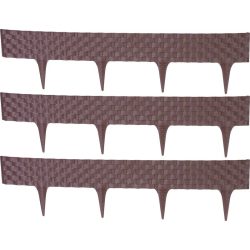   Kerti paliszád, Strend Pro Garden RattanPalisade, sötétbarna, 80 x 29,5 cm, összekapcsolható, 240 cm hossz, formázható, rugalmas műanyag, UV-álló, 3 panel/csomag
