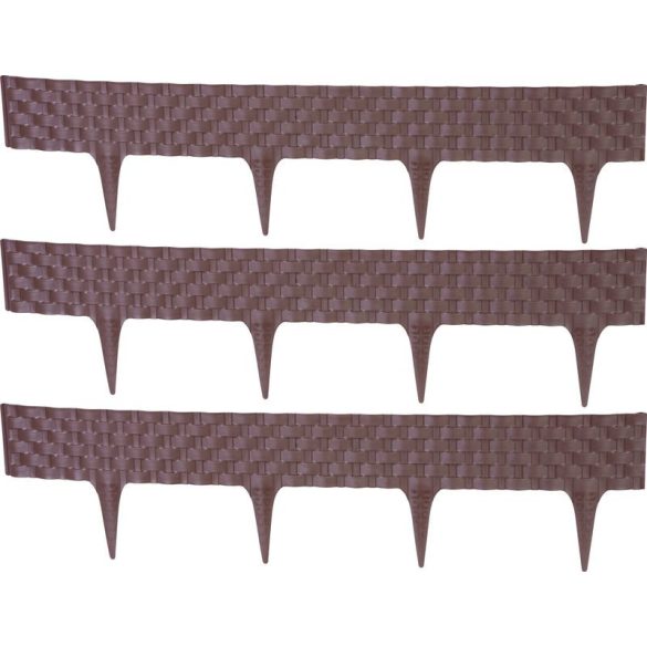 Kerti paliszád, Strend Pro Garden RattanPalisade, sötétbarna, 80 x 29,5 cm, összekapcsolható, 240 cm hossz, formázható, rugalmas műanyag, UV-álló, 3 panel/csomag