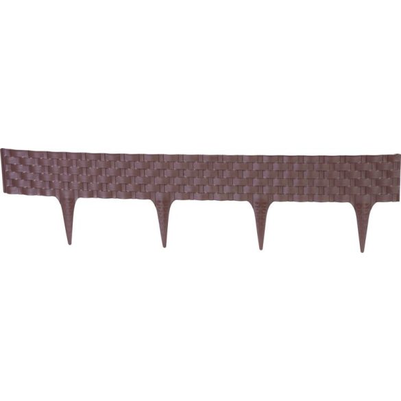 Kerti paliszád, Strend Pro Garden RattanPalisade, sötétbarna, 80 x 29,5 cm, összekapcsolható, 240 cm hossz, formázható, rugalmas műanyag, UV-álló, 3 panel/csomag