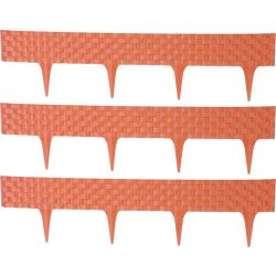   Kerti paliszád, Strend Pro Garden RattanPalisade, terrakotta, 80 x 29,5 cm, összekapcsolható, 240 cm hossz, formázható, rugalmas műanyag, UV-álló, 3 panel/csomag
