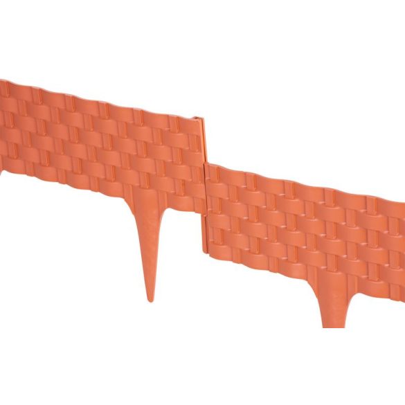 Kerti paliszád, Strend Pro Garden RattanPalisade, terrakotta, 80 x 29,5 cm, összekapcsolható, 240 cm hossz, formázható, rugalmas műanyag, UV-álló, 3 panel/csomag