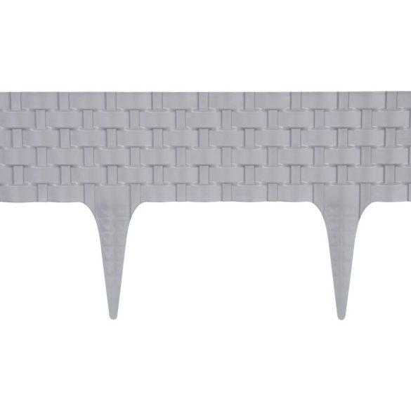 Kerti paliszád, Strend Pro Garden RattanPalisade, szürke, 80 x 29,5 cm, összekapcsolható, 240 cm hossz, formázható, rugalmas műanyag, UV-álló, 3 panel/csomag