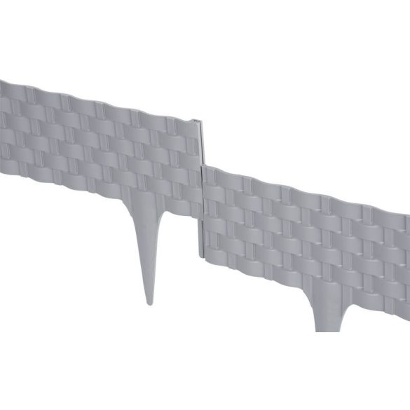 Kerti paliszád, Strend Pro Garden RattanPalisade, szürke, 80 x 29,5 cm, összekapcsolható, 240 cm hossz, formázható, rugalmas műanyag, UV-álló, 3 panel/csomag