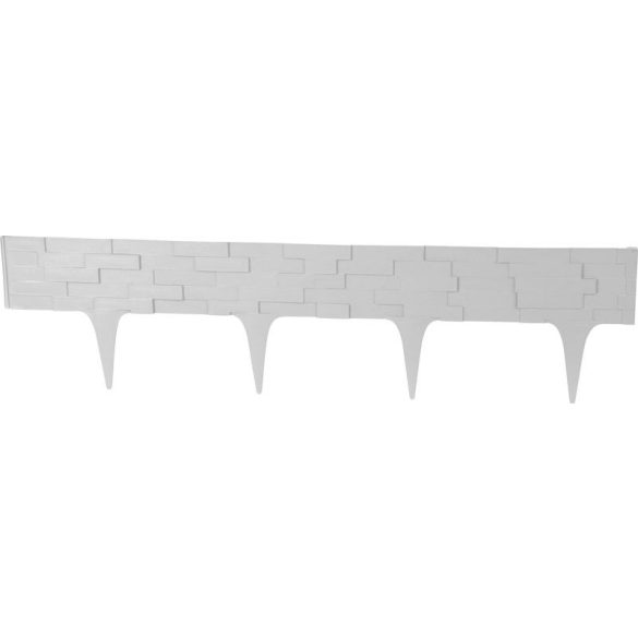 Kerti paliszád, Strend Pro Garden StonePalisade, szürke, 79 x 29,5 cm, összekapcsolható, 237 cm hossz, formázható, rugalmas műanyag, UV-álló, 3 panel/csomag