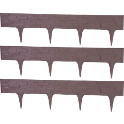  Kerti paliszád, Strend Pro Garden StonePalisade, sötétbarna, 79 x 29,5 cm, összekapcsolható, 237 cm hossz, formázható, rugalmas műanyag, UV-álló, 3 panel/csomag