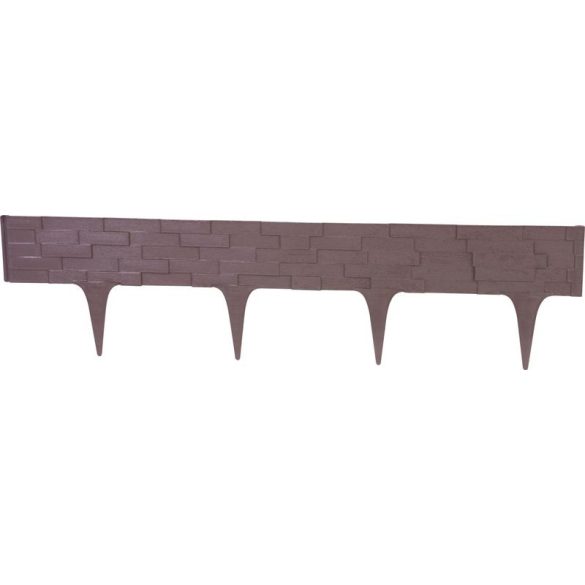 Kerti paliszád, Strend Pro Garden StonePalisade, sötétbarna, 79 x 29,5 cm, összekapcsolható, 237 cm hossz, formázható, rugalmas műanyag, UV-álló, 3 panel/csomag
