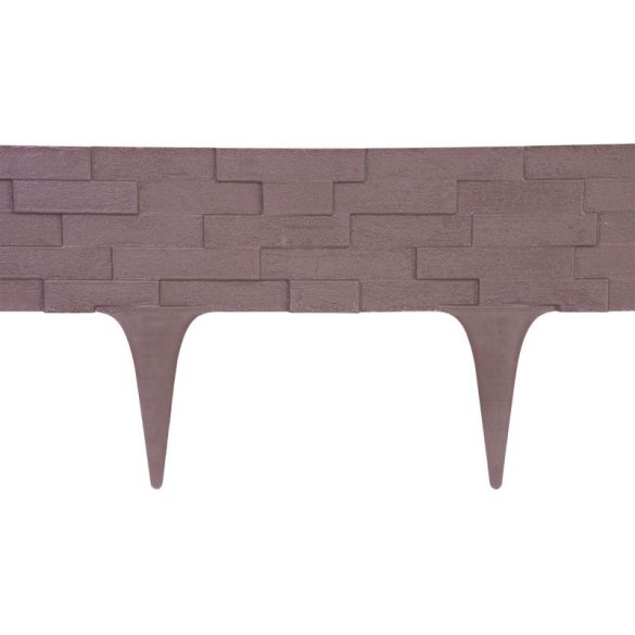 Kerti paliszád, Strend Pro Garden StonePalisade, sötétbarna, 79 x 29,5 cm, összekapcsolható, 237 cm hossz, formázható, rugalmas műanyag, UV-álló, 3 panel/csomag