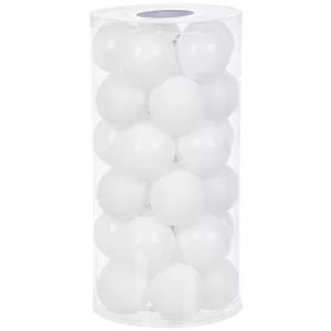 MagicHome karácsonyi gömbök, 30 db, fehér, fényes, mix, karácsonyfára, 6 cm