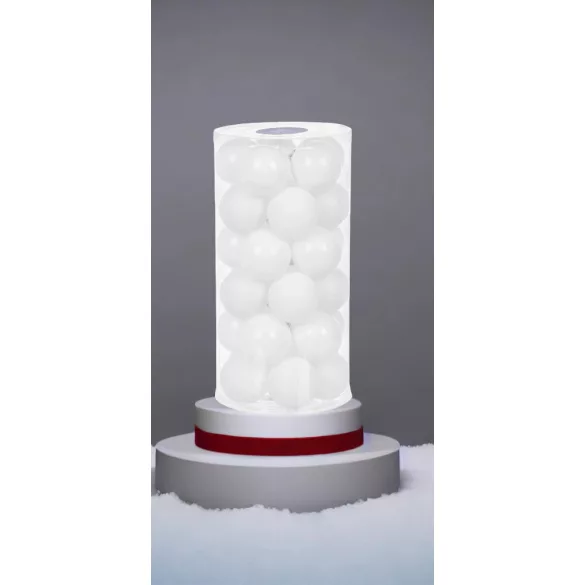 MagicHome karácsonyi gömbök, 30 db, fehér, fényes, mix, karácsonyfára, 6 cm