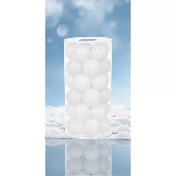 MagicHome karácsonyi gömbök, 30 db, fehér, fényes, mix, karácsonyfára, 6 cm