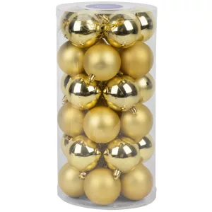 MagicHome karácsonyi gömbök, 30 db, arany, mix, karácsonyfára, 6 cm