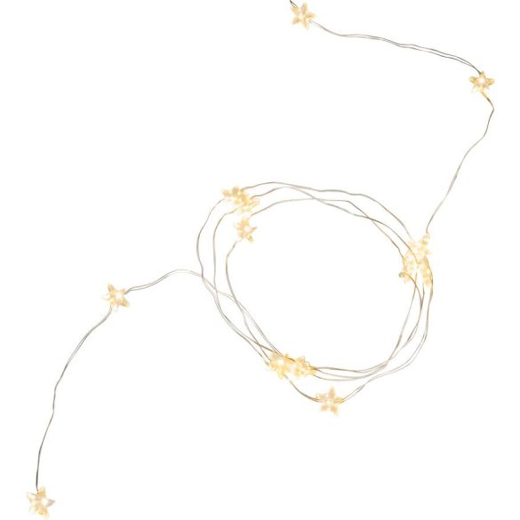 LED fényfüzér, MagicHome Vianoce Twisted Stars 180S, 200 cm x 9 szál, 180 db LED, melegfehér, IP44 kültéri, egyszerű világítás