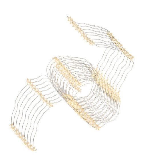 LED fényfüzér, MagicHome Vianoce Twisted Stars 180S, 200 cm x 9 szál, 180 db LED, melegfehér, IP44 kültéri, egyszerű világítás