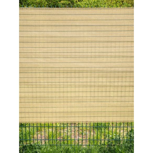 Árnyékoló háló medence fölé, kerítésre, Strend Pro Garden, 1,2 x 10 m, bézs, UV-álló, 85% árnyékolás, 185 g/m2