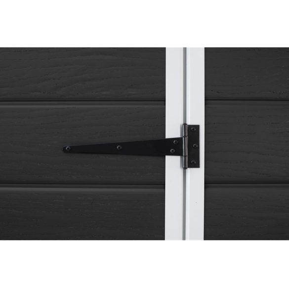 Kerti ház, Keter Essential 6 x 4, 112 × 184 × 195 cm, sötétszürke, időjárásálló műanyag falpanel, egyszárnyú ajtó, panelhatású dizájn