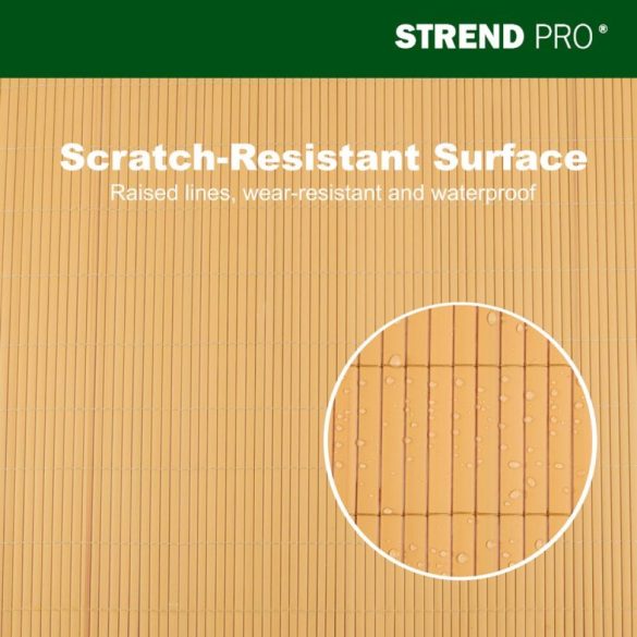 Lamellás kerítés, Strend Pro Garden Ence DF13, bambusz hatású, 150 cm x 3 m, PVC lamellák, 1300 g/m2, UV-álló, árnyékoló