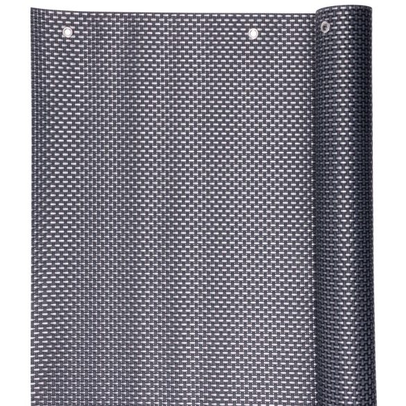 Árnyékoló háló erkélyre, Strend Pro Garden, 0,9 x 3 m, antracit, UV-álló, polyrattan, szemekkel, 800 g/m2